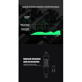 Chooee Mountain Bike Rear Shock absorber Rear Oil MTB Damper 120mm/125mm/150mm/165mm/185mm/190mm/200mm Bicycle Rear Damper 200mmx1100lbs
