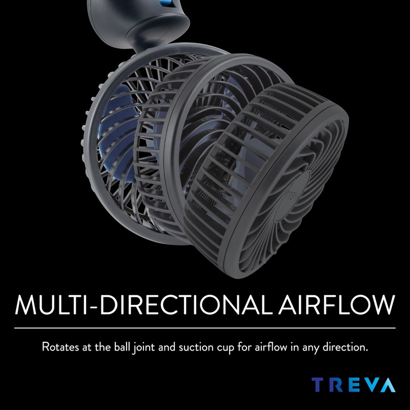 Treva 3.5 Inch USB Powered Fan with Suction Cup, 3