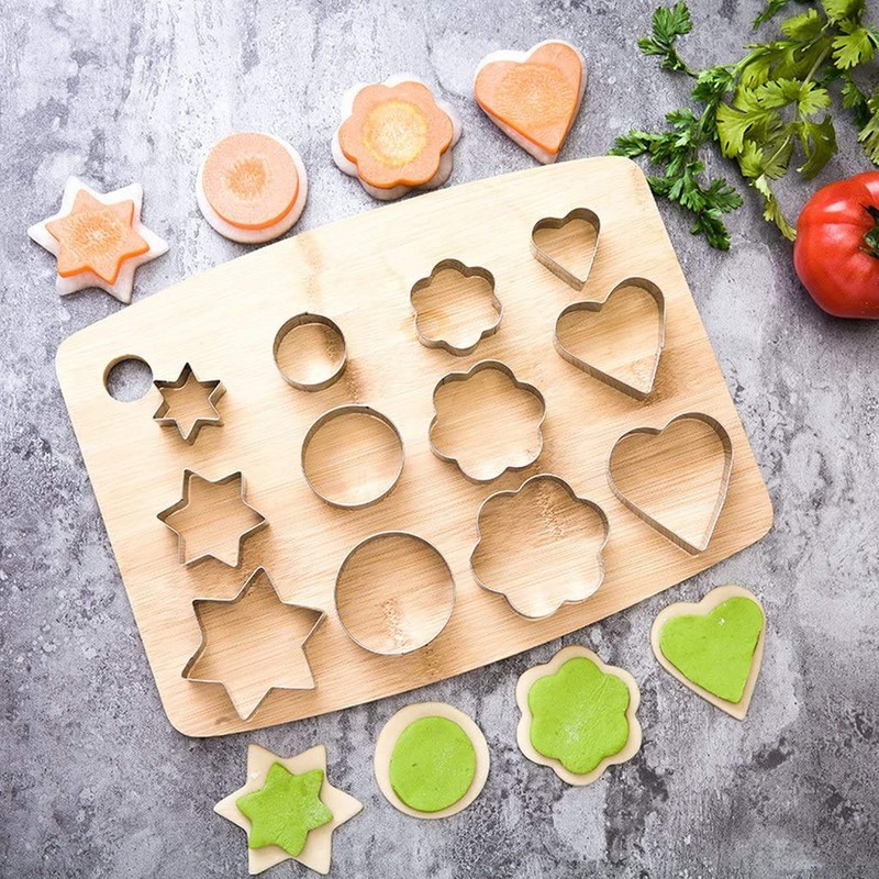 Cookie Cutter,Heart Star Circle Flower Shaped Stainless Steel Cookie Cutter