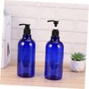 Mikinona 2pcs Refillable Shampoo Pump Bottles Blue Long Neck Dispenser