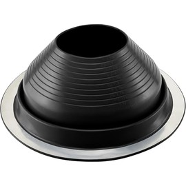 Water-Tite 81474#7 Metal Roof Flashing, 14-1/2-inch Round Base with EPDM Rubber Collar, For 6" to 11" Vent Pipes, Black