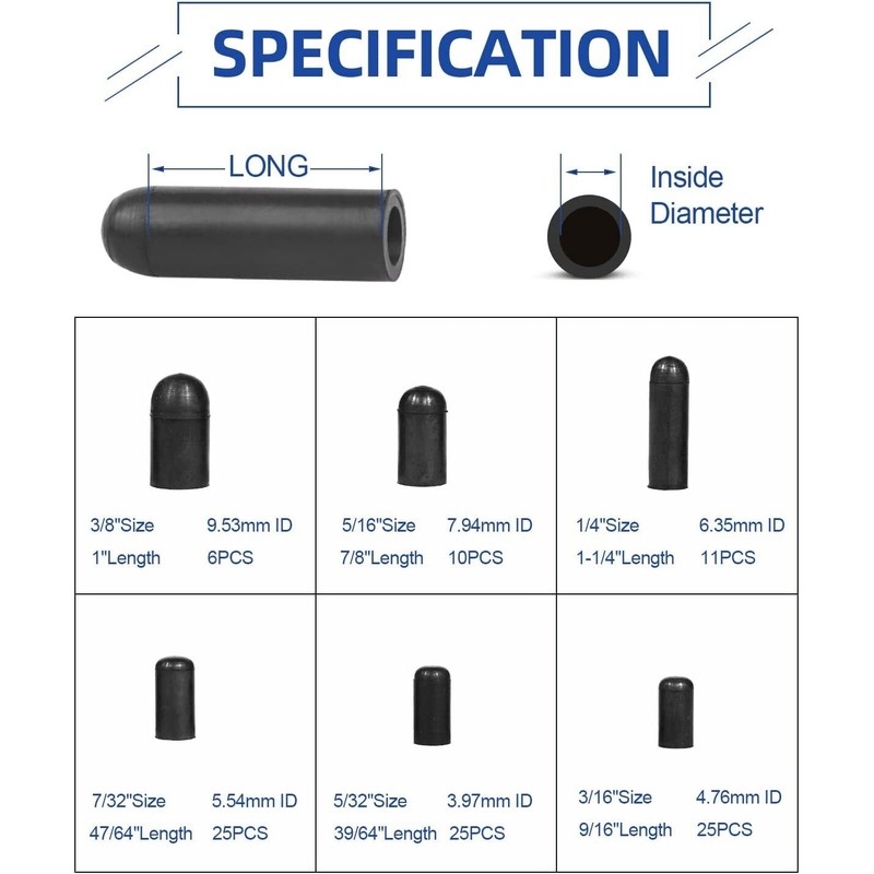 Easily Rubber Vacuum Caps Plug Kit 102 PCS Assorted Vacuum