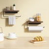 Danpoo Wall Mounted Paper Towel Holder with Natural Walnut Shelf,