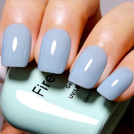 Firedeep Jelly Baby Blue Gel Nail Polish Sheer Baby Blue Nail Polish UV/LED Soak Off Gel Polish for Nail Art Manicure DIY at Home 0.54 Fl Oz 1Pcs