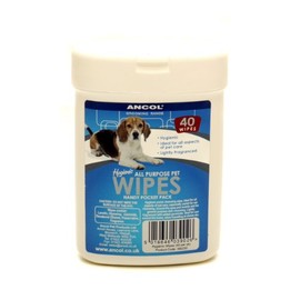 Ancol Hygienic All Purpose Pet Wipes for Dogs Cats Puppies Kittens Gentle Cleaning Grooming Care Lightly Fragranced Multipurpose Pack of 40