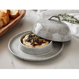 tag Stinson Brie Baker Stoneware Oven Safe Dishwasher Safe Rustic Farmhouse Gray