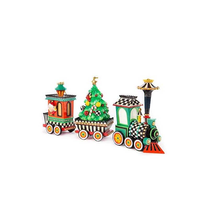 MacKenzie-Childs Christmas Train Ornament - Set of 3