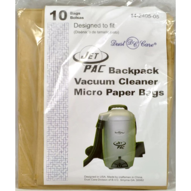 Dust Care Jet Pac Backpack Vacuum Cleaner Bags 14-2405-05
