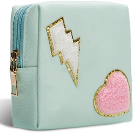 Bolsa de periódico para mujeres y niñas, bolsa de almacenamiento portátil de cuero sintético con cremallera, bolsa de almacenamiento de toallas sanitarias para monedero, primer período, Pu
