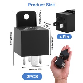 2Pcs 12V 40A 4 Pin Automotive Relay, Multi Purpose Automotive Standard Kit Model No.2912 Waterproof Automotive Switches Starters for Car Home Appliances Automation Equipment Power Supply Industry