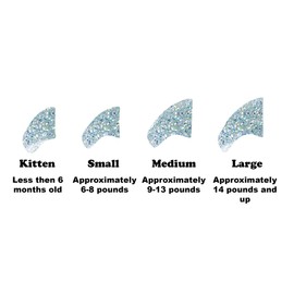 Purrdy Paws 6 Month Supply Soft Nail Caps for Cats Silver Holographic Glitter Large - Extra Adhesives