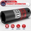 Aiourx 1/2" Drive Impact Socket, 21 mm Deep Socket, Metric,