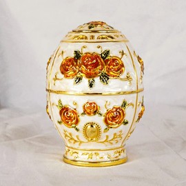 (pont du monde) Antique Western Medieval Noble Toothpick Holder One Push (Gold White Orange)