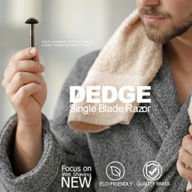DEDGE Double Edge Eco Safety Razor Multi-Rhombus Cutting Handel Single Blade Razor for Women, Reusable Razor, with 5 Premium Razor Blades(Space Gray)