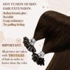 Hetto Remy Real Hair Tape-In Keratin Bonding Extensions, Dark Brown,