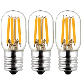Canamax T7 E17 LED Appliance Bulb 2W 120V High Output Warm White Light 2700K 220lm for Microwave Oven Light, Range Hood Light, Refrigerator Light - Pack of 3