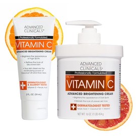 Advanced Clinicals Crema de Vitamina C para el Cuerpo con Loción Hidratante Visiblemente Iluminadora | Crema Corporal Hidratante para el Cuidado de la