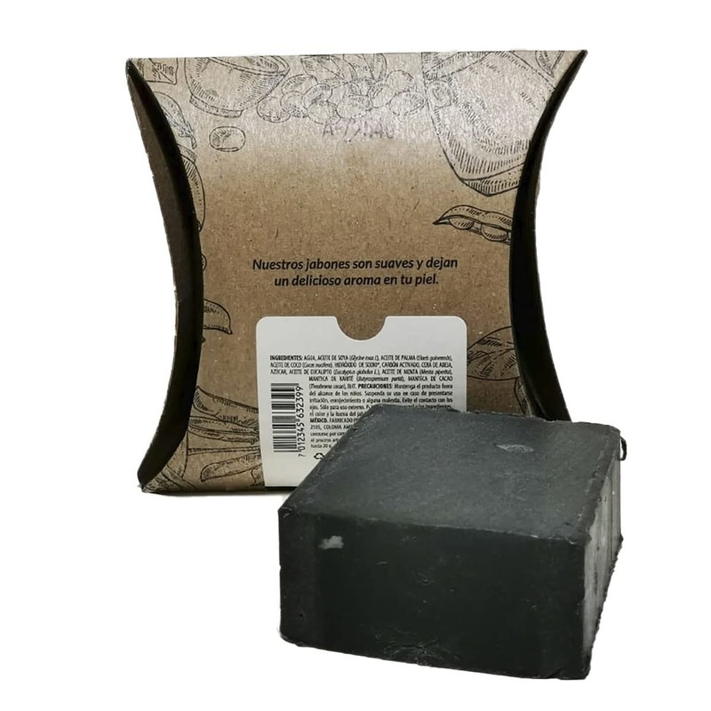 Blen | Jabón artesanal con carbón vegetal activado 100 gr,