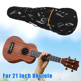 Soprano Ukulele Case Backpack, 21Inch Waterproof Uke Gig Bag Ukulele Cover Case Musical Instrument Carry Case with Exterior Front Zipped Pocket Oxford Cloth for Adults Kids Beginners Outdoor Concert
