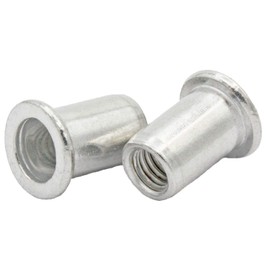 Onokatsu Blind Nut [Aluminum/Open/Flat Head Type] (DA-625 (M6) 20 pieces, Tightening Thickness: 0.04 - 0.1 inches (1.0 - 2.5 mm)