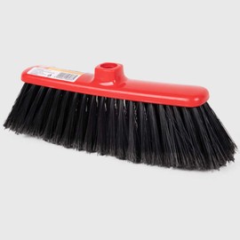La Briantina Red Head Interior Broom for All Home Floors with Feathered Bristles, Lightweight and Thin, Effective for Slots