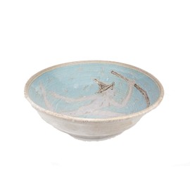 Hawkdancing Witch Wiccan Goddess Besom Broom Stoneware Serving Salad Bread Bowl