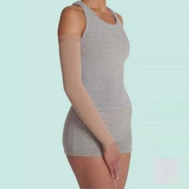 Juzo 2001MXCGLSB06 III Soft Circular Knit Arm Sleeve 20-30 mmHg Long Max with Silicone Border - White