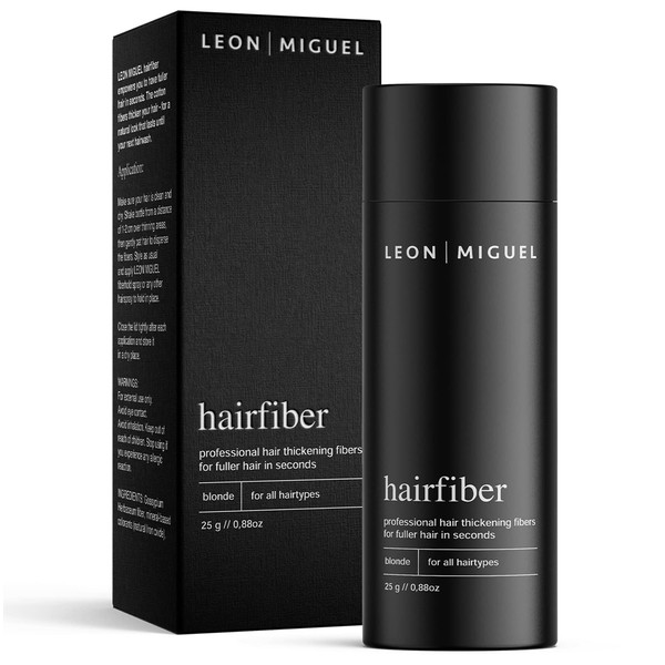 Leon Miguel® Hair Fibre - Hair Thickening - Premium Scatter Hair / Pouring Hair with Instant Effect for Secret Corners, Hair Loss and Light Hair - Hair Powder 25 g