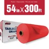 TRIMENGO 54in x 300Ft Red Plastic Table Cloth Roll with