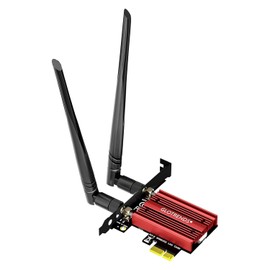 GLOTRENDS WiFi 6E AX5400 Tarjeta PCIe con Soporte de bajo Perfil para PC de sobremesa, Chip Intel AX210, 802.11ax, Bluetooth 5.3, Soporta Windows 11/10/Linux, Soporta Placa Base Intel/AMD