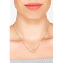LATELITA Queen Bee Choker Necklace 18ct Gold Plated Sterling Silver Lab Created Round Cubic Zirconia Gold White Animal Inspired