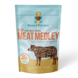 Remy’s Kitchen Meat Medley Freeze Dried Dog Treats USA Sourced and Small Batch Made - Human-Grade, All Natural Dog Treats Without Artificial Preservatives, Grain Free - 9 oz, Variety, 3-Pack
