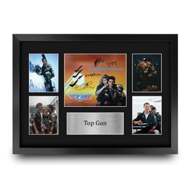 HWC Trading Top Gun 1 Gifts Printed Signed Autograph Presentation Display Montage for Movie Memorabilia Fans - A3 Framed