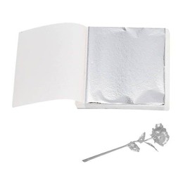 Cerioll Silver Leaf, Silver Leaf Flakes, Silver Leaf Set, Imitation Silver Leaf Imitation, Silver Leaf Imitation, Silver Leaf Crafts, Silver Leaf for Crafts (100 Pieces, 8 cm)