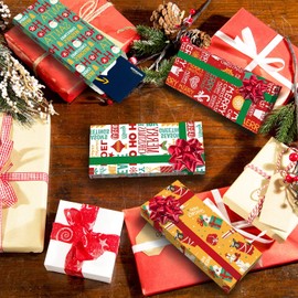 8Pack Christmas Card Holders Boxes with Bow, Holographic Holiday Design Candy Box for Xmas Party Favor