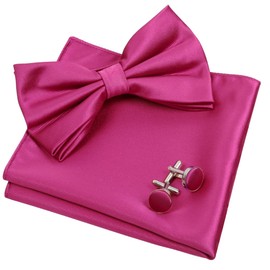Alizeal Men's Tuxedo Bow Tie Hanky Cufflinks Set -