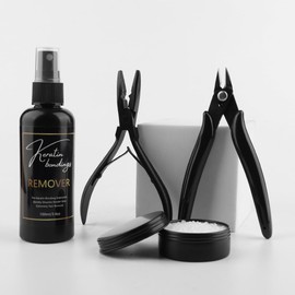 GlamorDove Pre-bonded Keratin Extensions Tool Kit 100ml Keratin Bonding Glue Remover Italian Keratin Glue 20g Keratin Glue Grain Fusion I Tip Hair Extensions Super Fast Remover Microlink Pliers