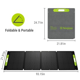 Newpowa 200W Portable Solar Panel Kit with Adjustable Kickstand Case,200Watt 12Volt Foldable Panel+20A MPPT Controller+20FT Controller Cable+20ft 12AWG