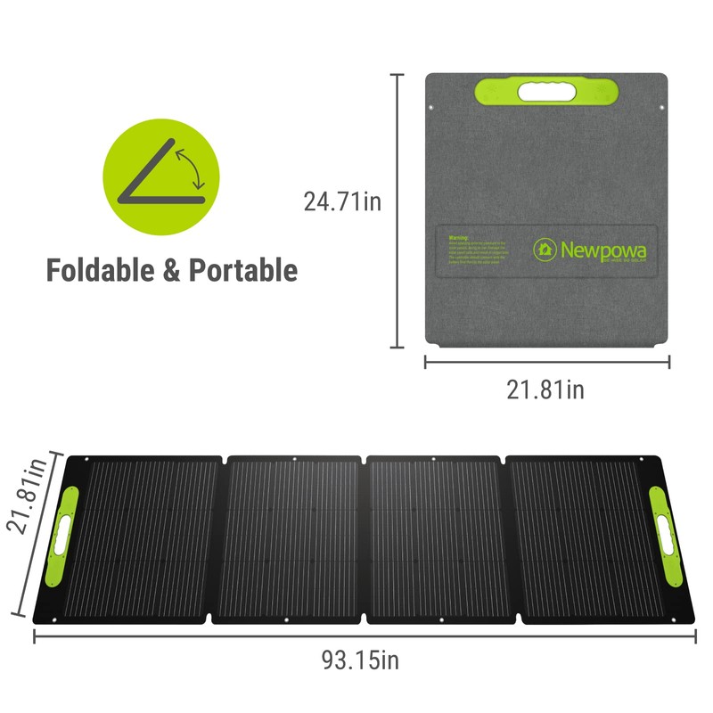Newpowa 200W Portable Solar Panel Kit with Adjustable Kickstand Case,200Watt