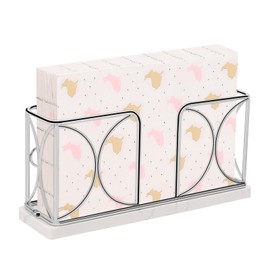 VERSAINSECT in Holder with Marble Base, Freestanding Guest Towel Paper Dispenser for Table, Modern Metal Napkin Stand, Ideal for All Kitchen Bathroom Vanity, Kitchen Decor Accessories (Gold)