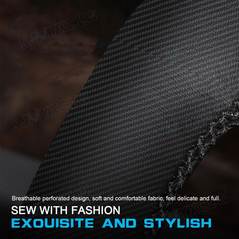 SJMYXCLW 15" Steering Wheel Cover Genuine Leather For Lexus Black