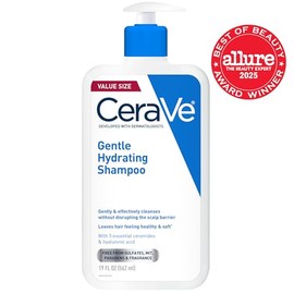 CeraVe Champú Hidratante Suave, Con Ceramidas, Niacinamida y Ácido Hialurónico Para Cabello y Cuero Cabelludo Suaves y de Aspecto Saludable, Champú Si