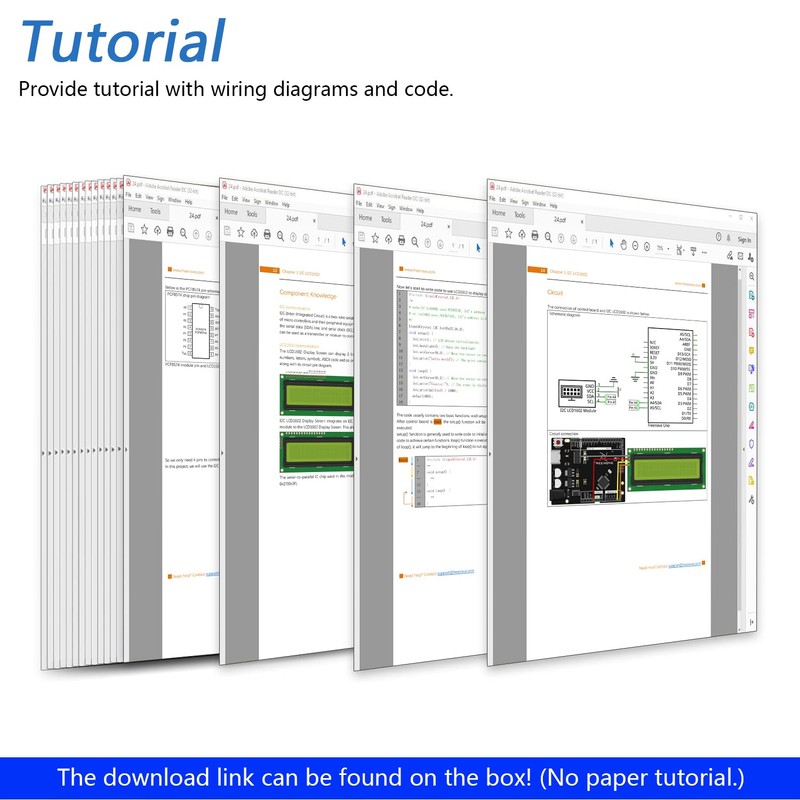 FREENOVE I2C LCD 1602 Module (2 Pack), New Type IIC