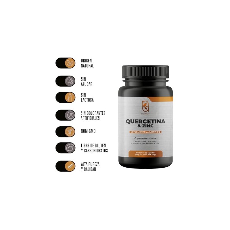 NAIMA Quercetina y Zinc 60 Cápsulas | Suplemento Alimenticio 100%