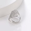 TEAMER Resizable Triskele Ring Stainless Steel Sacred Geometry Magic Hexagram