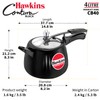 Hawkins 4 Litre Contura Black Pressure Cooker, Hard Anodised Inner