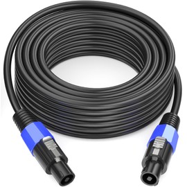 Jumwa 2M Speakon Speaker Cable with Twist Lock M-M AWG15 2-Core Cable for DJ/PA