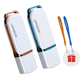 mosDART - Unidad Flash USB 2.0 de 16 GB, Paquete de 2 Unidades de Memoria con luz LED y Cordones para Almacenamiento y Respaldo