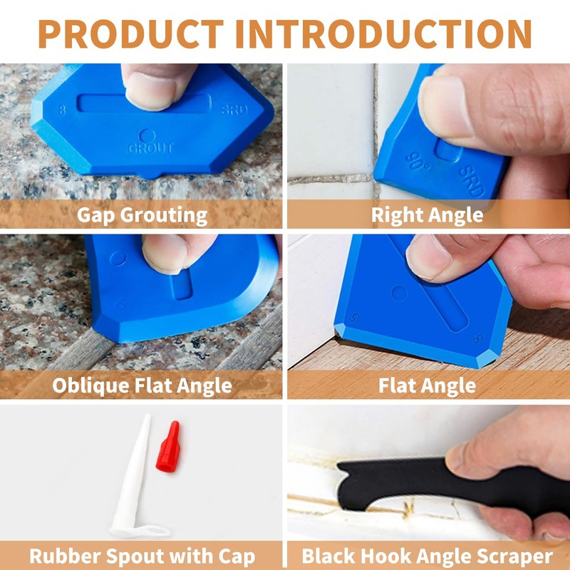 23-Piece Caulking Tool Kit – 3-in-1 Silicone Caulk Remover, Grout