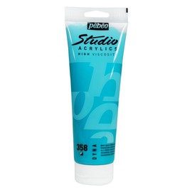 PEBEO Studio Acrylics High Viscosity, Fine Acrylic, 250 ml - Iridescent Green Blue